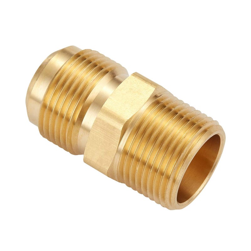 Litorange 2 PCS Metals Brass Couples Tube Fitting Half Union Gas Adapter 3/4" Flare x 3/4 Inch NPT Male Pipe Connector - Image 3